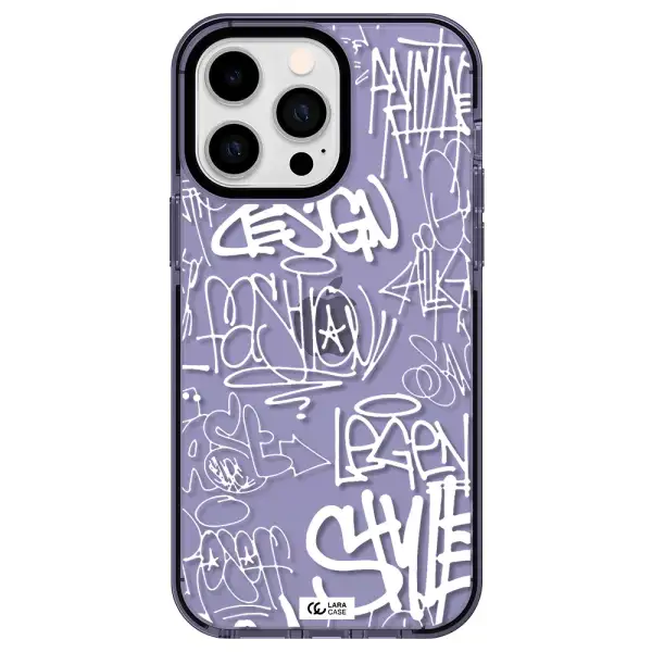 a white background with black and white clouds Apple iPhone 15 Pro Max impact Lilac Case