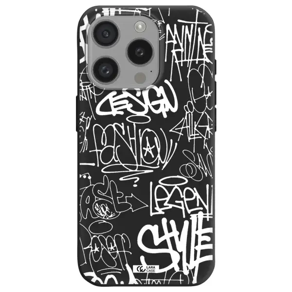 A White Background With Black And White Clouds Apple Iphone 15 Pro Silicone Black Case