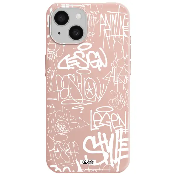 A White Background With Black And White Clouds Apple Iphone 15 Silicone Pastel Pink Case