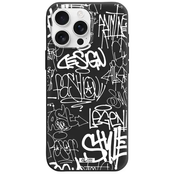 A White Background With Black And White Clouds Apple Iphone 16 Pro Max Silicone Black Case