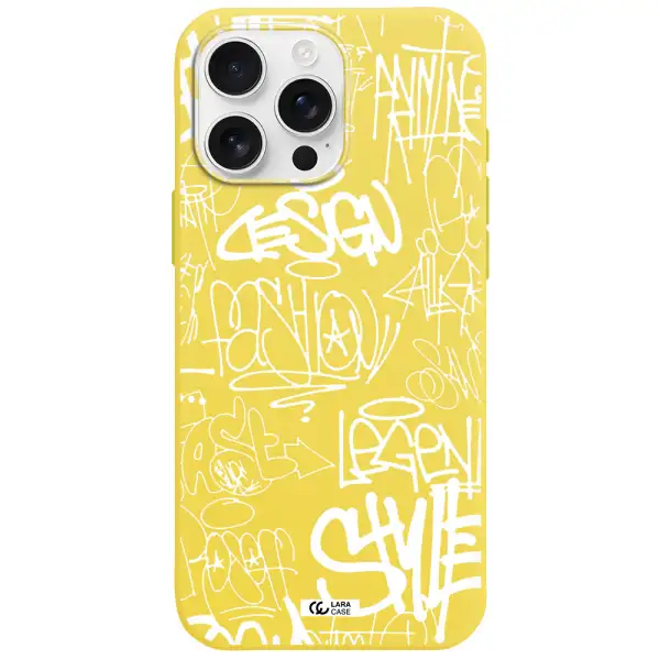 A White Background With Black And White Clouds Apple Iphone 16 Pro Max Silicone Canary Yellow Case