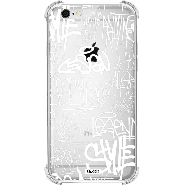 a white background with black and white clouds Apple iPhone 6 Clear PC Case