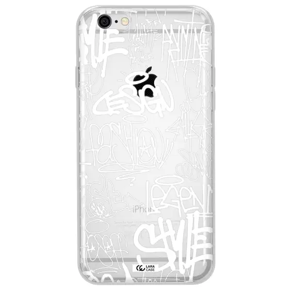 a white background with black and white clouds Apple iPhone 6 plus Clear TPU Case