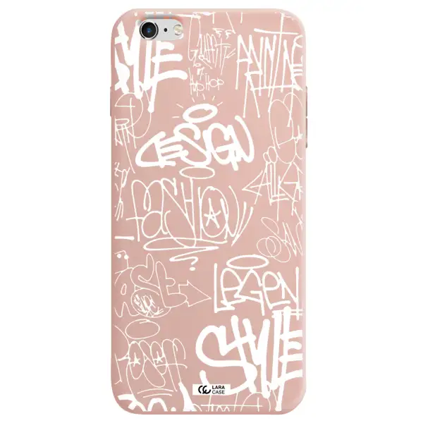 a white background with black and white clouds Apple iPhone 6 plus Silicone pastel pink Case