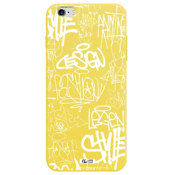 a white background with black and white clouds Apple iPhone 6 s plus Silicone canary yellow Case