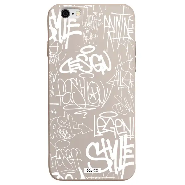 a white background with black and white clouds Apple iPhone 6 Silicone Stone Case