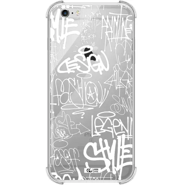 a white background with black and white clouds Apple iPhone 6S Clear PC Case