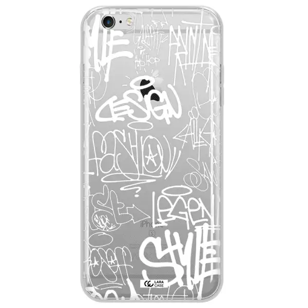 a white background with black and white clouds Apple iPhone 6S Clear TPU Case