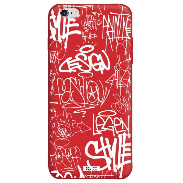 a white background with black and white clouds Apple iPhone 6S Silicone Imperial Red Case