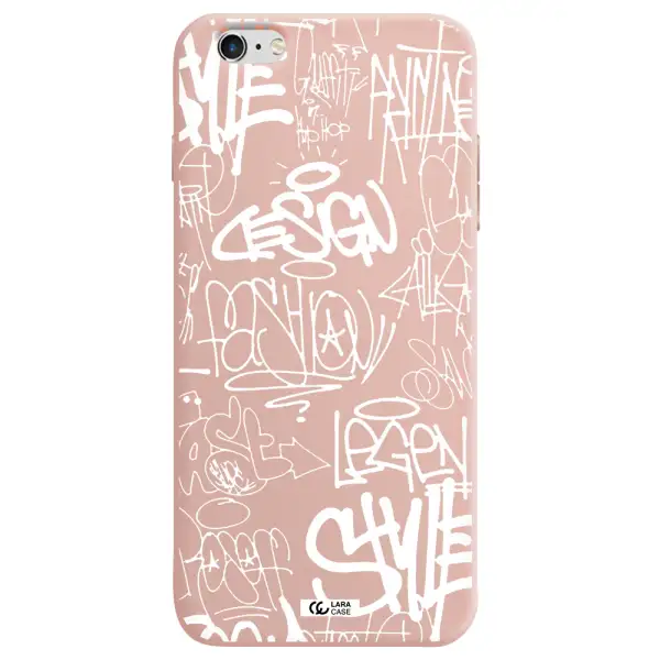 a white background with black and white clouds Apple iPhone 6S Silicone pastel pink Case