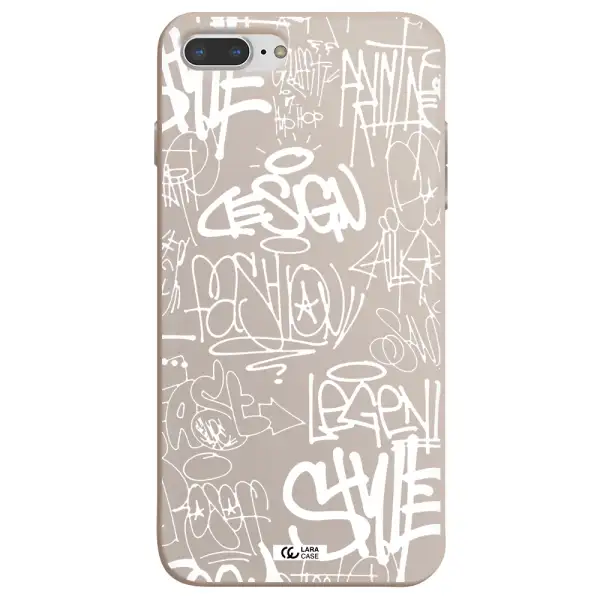 a white background with black and white clouds Apple iPhone 7 plus Silicone Stone Case