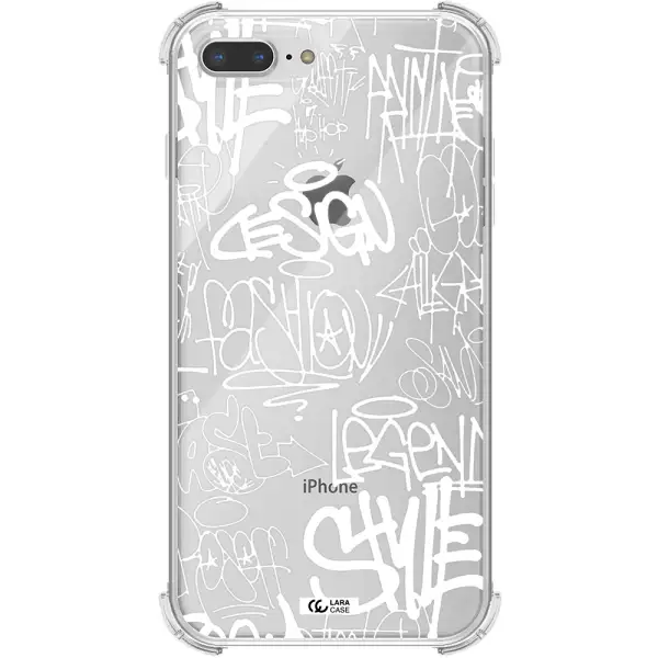 a white background with black and white clouds Apple iPhone 8 plus Clear PC Case