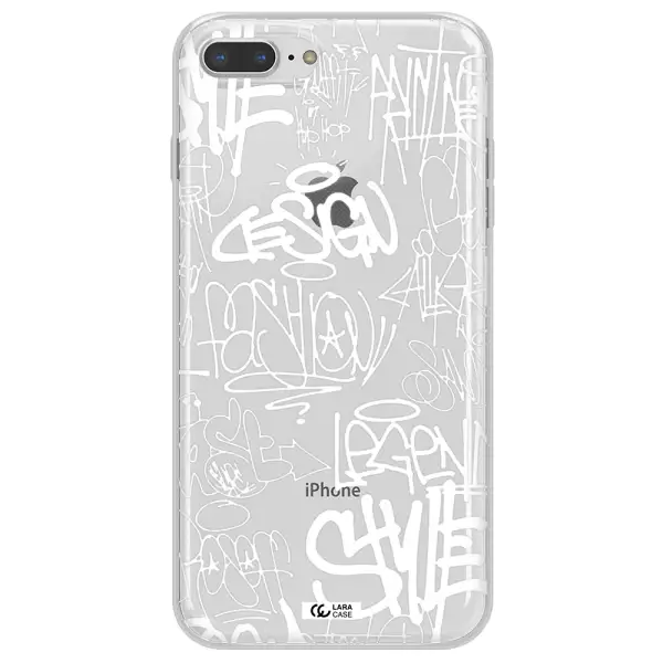 a white background with black and white clouds Apple iPhone 8 plus Clear TPU Case