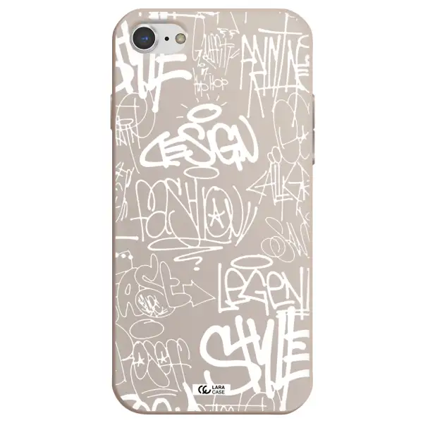 a white background with black and white clouds Apple iPhone 8 Silicone Stone Case