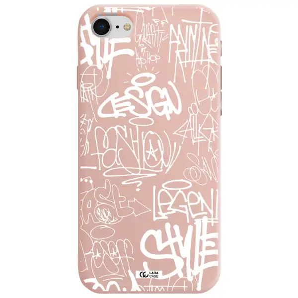 a white background with black and white clouds Apple iPhone se 2020 Silicone pastel pink Case