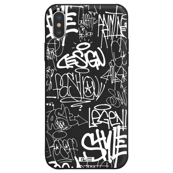 a white background with black and white clouds Apple iPhone X Silicone black Case