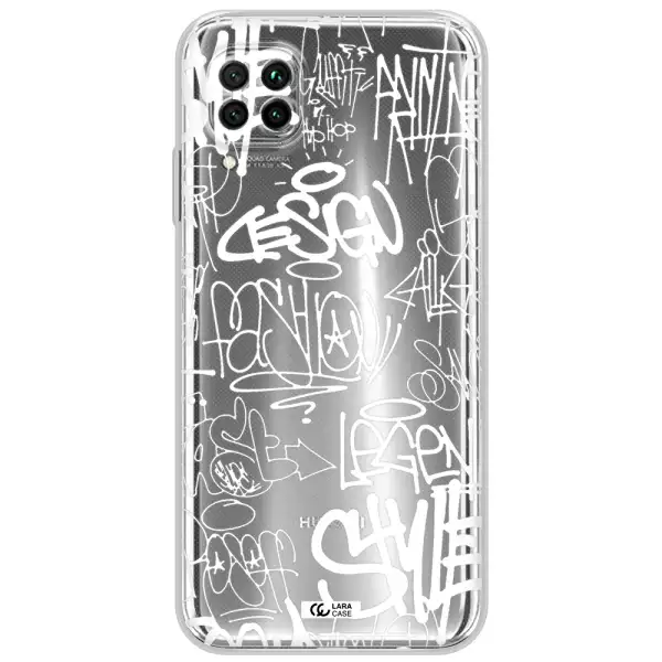 A White Background With Black And White Clouds Huawei Nova 7I Clear Tpu Case