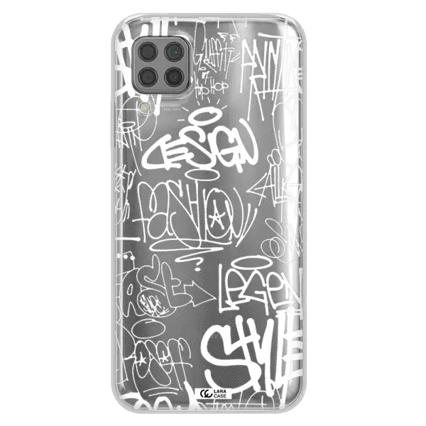 a white background with black and white clouds Huawei P40 Lite Clear TPU Case