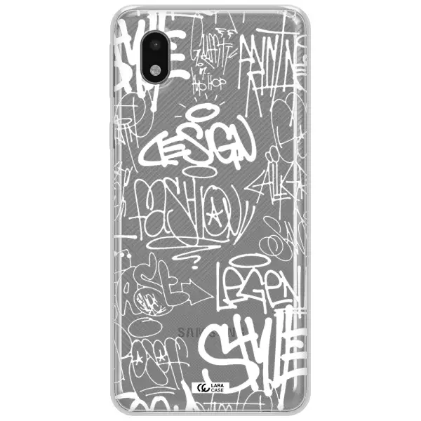 A White Background With Black And White Clouds Samsung A01 Core Clear Tpu Case