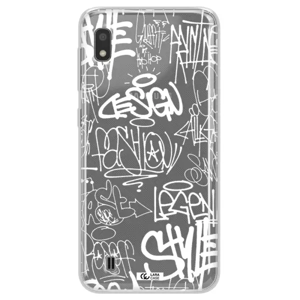 a white background with black and white clouds Samsung A10 Clear TPU Case