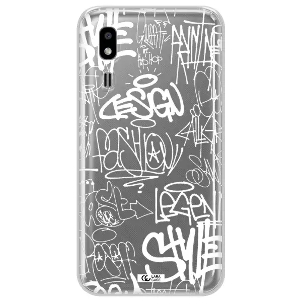 a white background with black and white clouds Samsung A2 Core Clear TPU Case