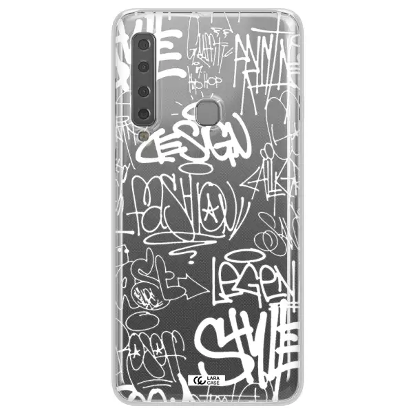 a white background with black and white clouds Samsung A9 2018 Clear TPU Case