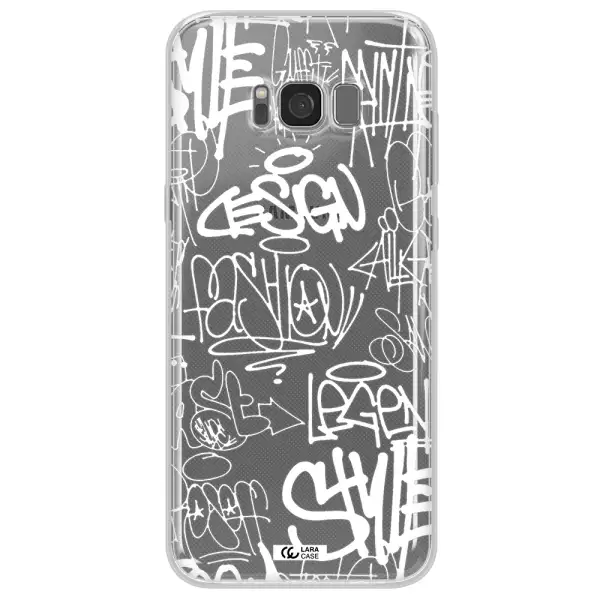 a white background with black and white clouds Samsung S8 Clear TPU Case