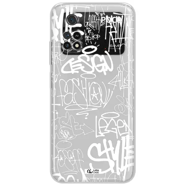 A White Background With Black And White Clouds Xiaomi Poco M4 Pro 4G Clear Tpu Case