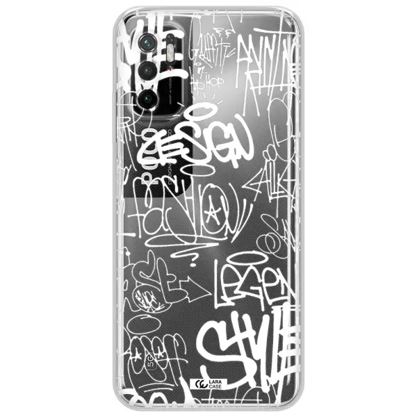 A White Background With Black And White Clouds Xiaomi Poco M4 Pro 5G Clear Tpu Case