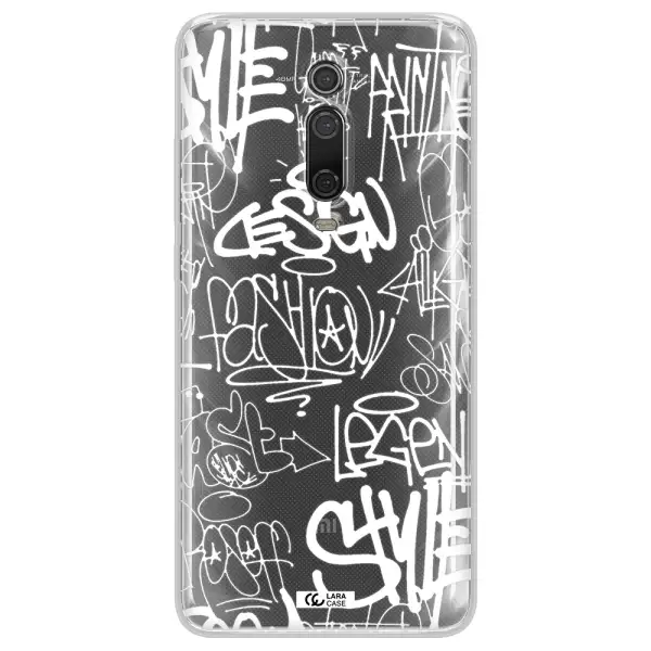 A White Background With Black And White Clouds Xiaomi Redmi K20 Clear Tpu Case