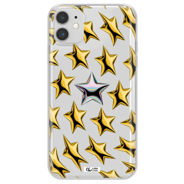 a group of gold stars Apple iPhone 11 Clear TPU Case