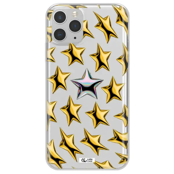 a group of gold stars Apple iPhone 11 pro Clear TPU Case