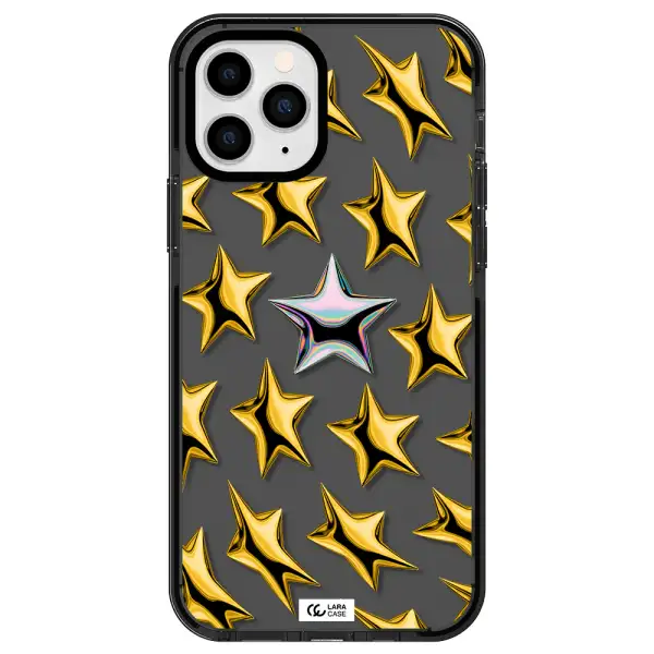 a group of gold stars Apple iPhone 11 pro max impact Smoke Black Case