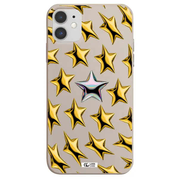 a group of gold stars Apple iPhone 11 Silicone Stone Case