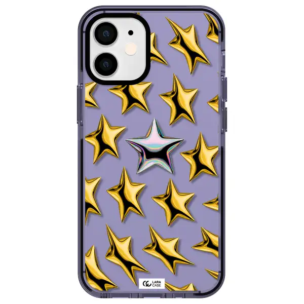 a group of gold stars Apple iPhone 12 mini impact Lilac Case