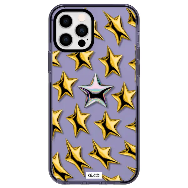 a group of gold stars Apple iPhone 12 pro impact Lilac Case