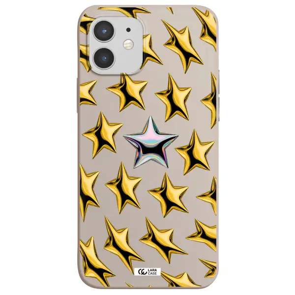 a group of gold stars Apple iPhone 12 Silicone Stone Case