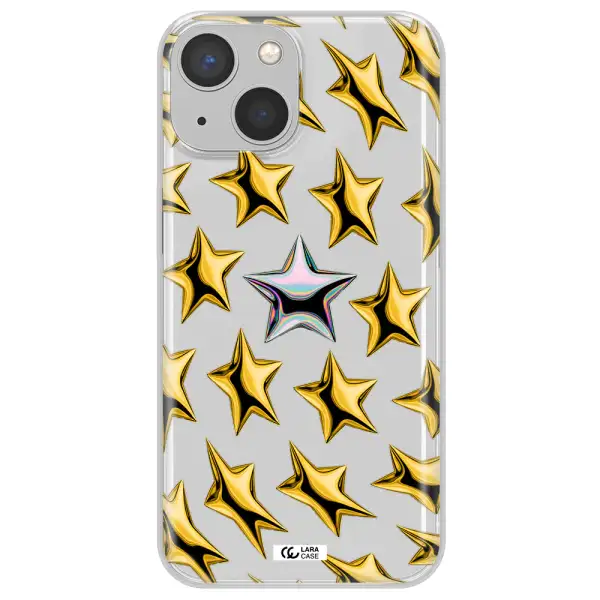 a group of gold stars Apple iPhone 13 Clear TPU Case