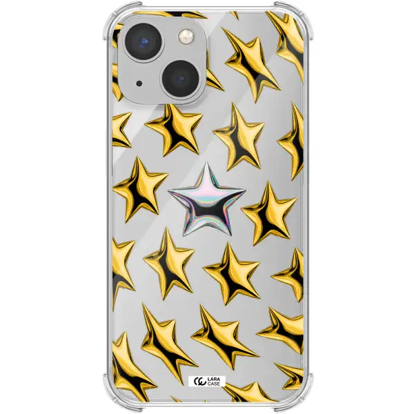 a group of gold stars Apple iPhone 13 mini Clear PC Case