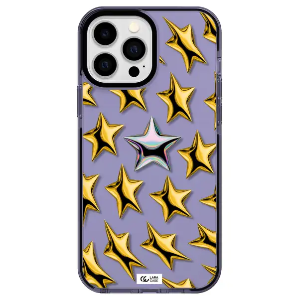 a group of gold stars Apple iPhone 13 Pro Max impact Lilac Case