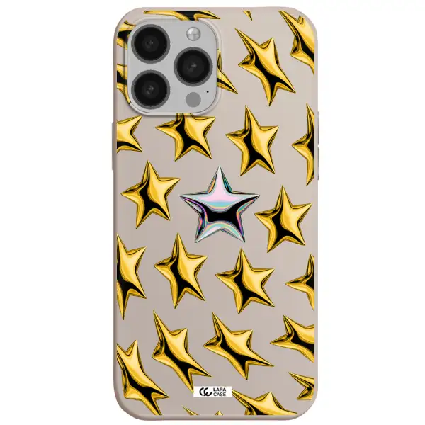 a group of gold stars Apple iPhone 13 Pro Max Silicone Stone Case