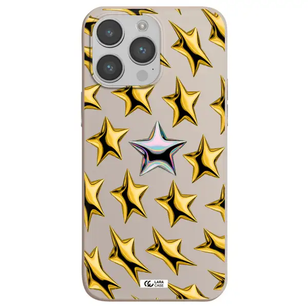 a group of gold stars Apple iPhone 14 pro max Silicone Stone Case