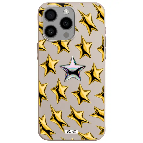 a group of gold stars Apple Iphone 15 Pro max Silicone Stone Case