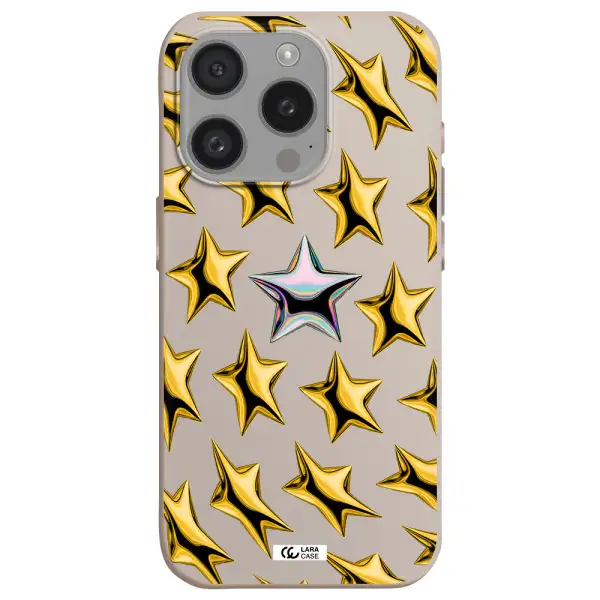 A Group Of Gold Stars Apple Iphone 15 Pro Silicone Stone Case