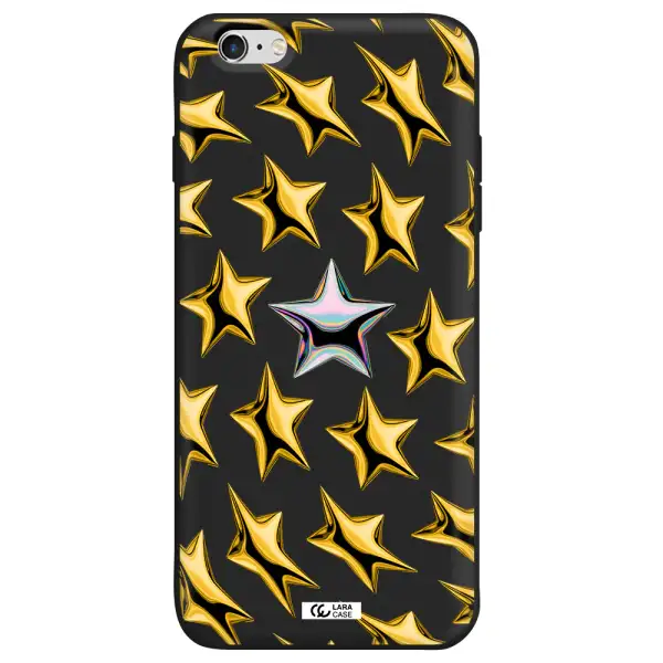 a group of gold stars Apple iPhone 6 plus Silicone black Case