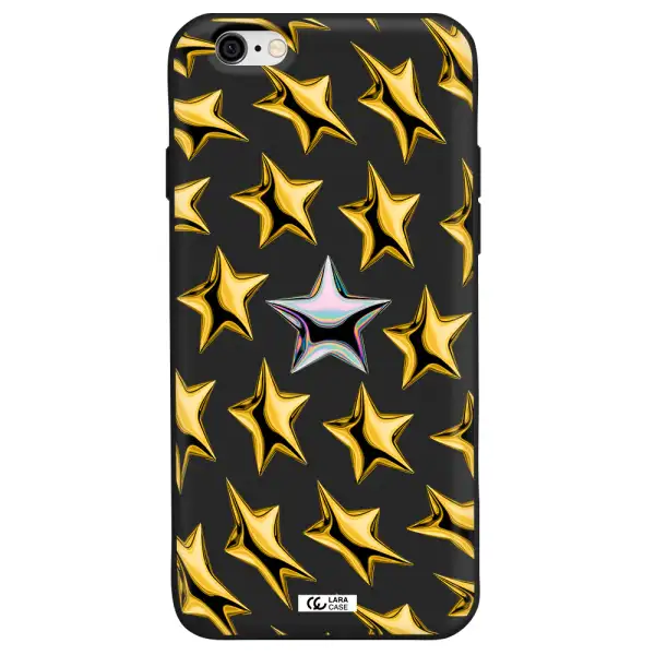 a group of gold stars Apple iPhone 6 Silicone black Case