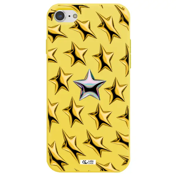 a group of gold stars Apple iPhone 7 Silicone canary yellow Case
