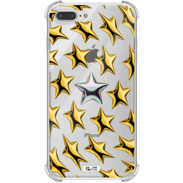 a group of gold stars Apple iPhone 8 plus Clear PC Case