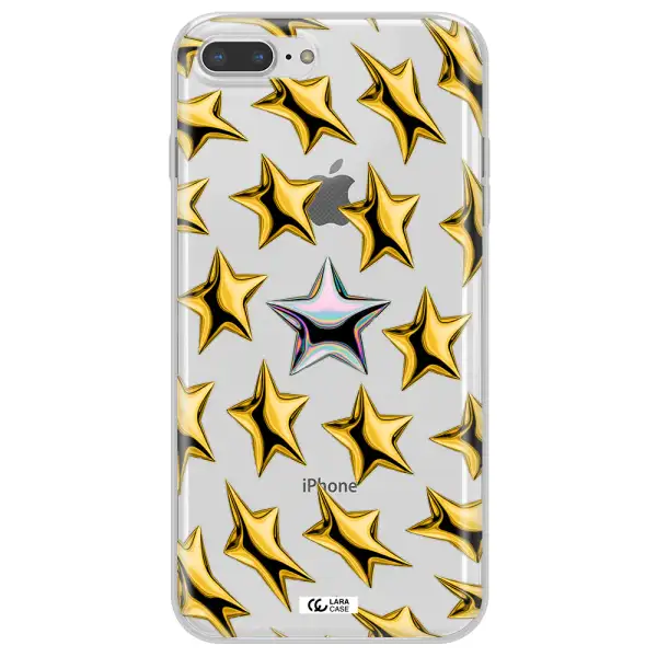 a group of gold stars Apple iPhone 8 plus Clear TPU Case