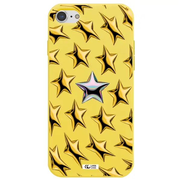 a group of gold stars Apple iPhone 8 Silicone canary yellow Case
